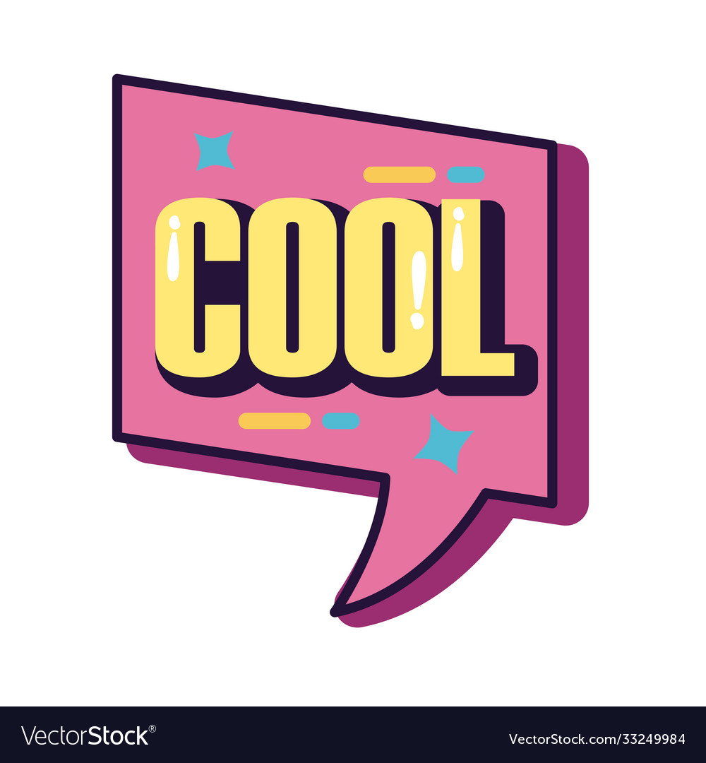 Slang speech bubble with cool word line and fill Vector Image