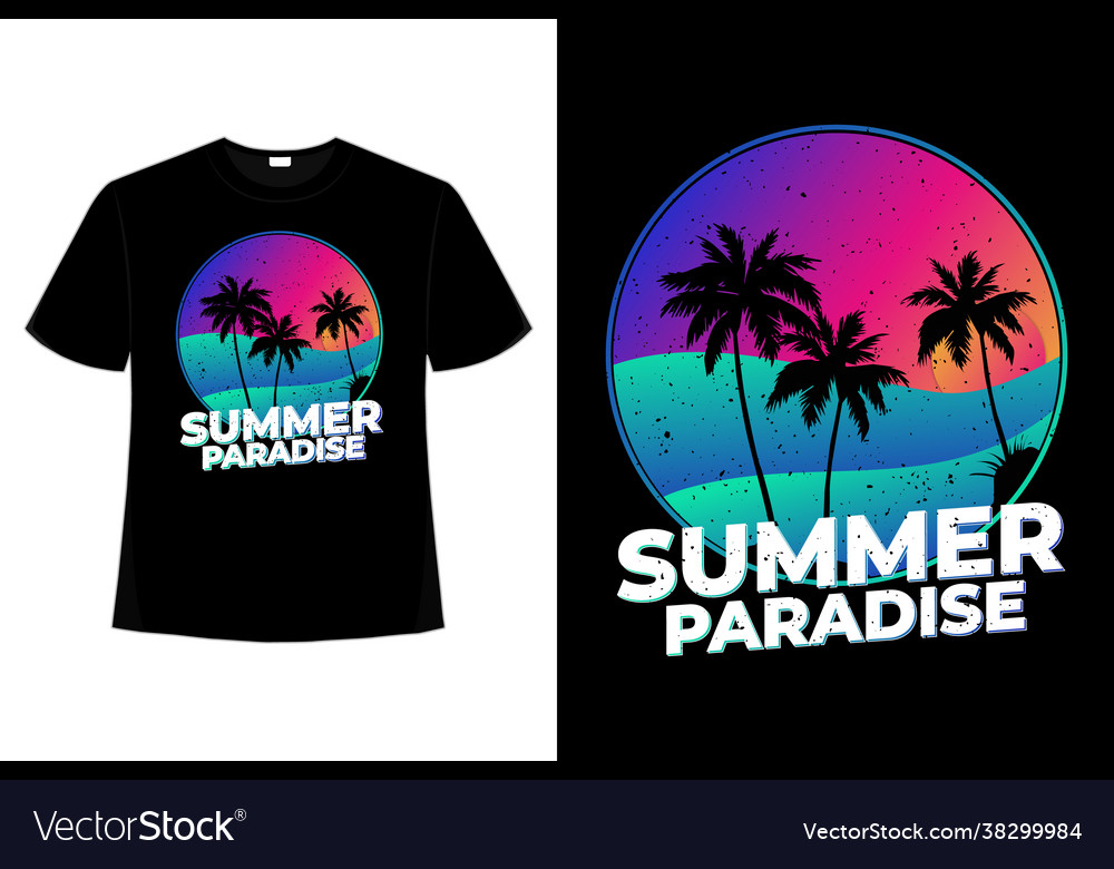 T-shirt summer paradise sea beautiful sunset