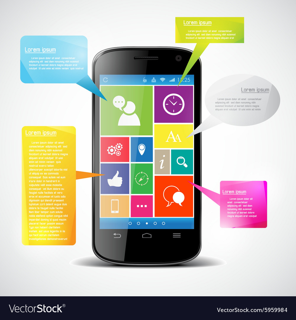 Touchscreen smartphone Royalty Free Vector Image