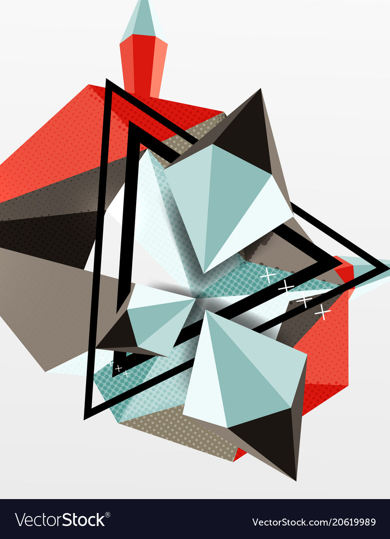 3d polygonal elements abstract background Vector Image 3d polygonal elements abstract background