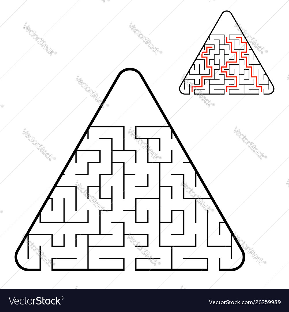 Abstract triangular labyrinth find right path vector image Abstract triangular labyrinth find right path
