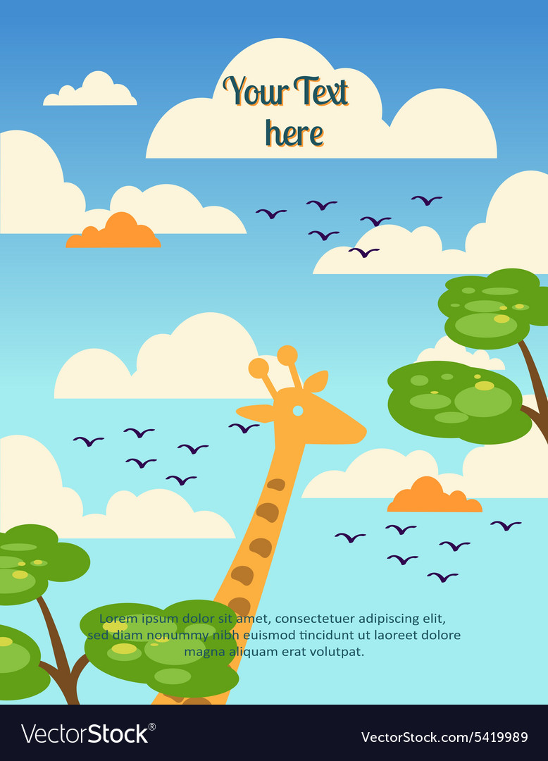 Background with giraffetree cloud