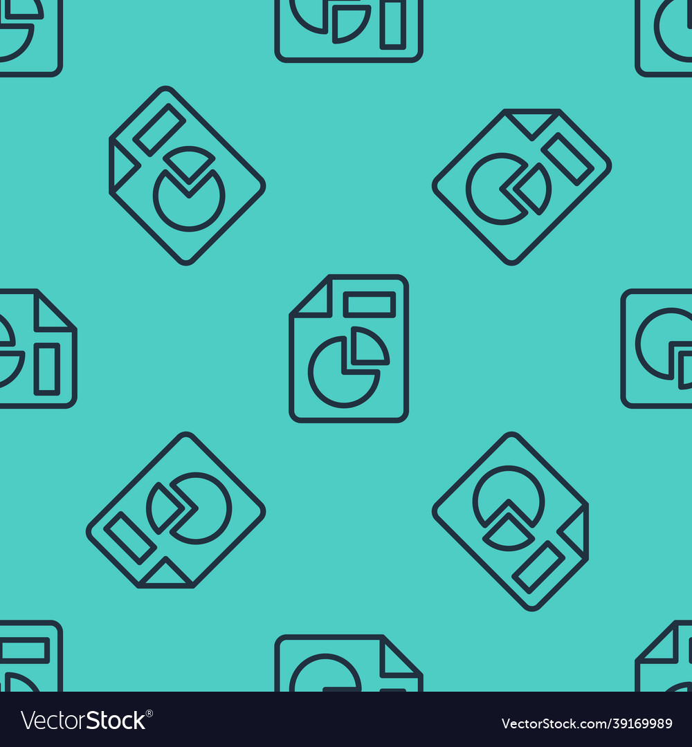 Black line document with graph chart icon isolated vector image Black line document with graph chart icon isolated
