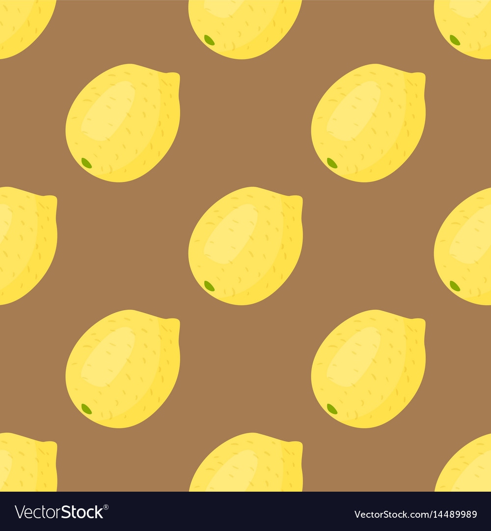 Cartoon fresh lemon fruits in flat style seamless