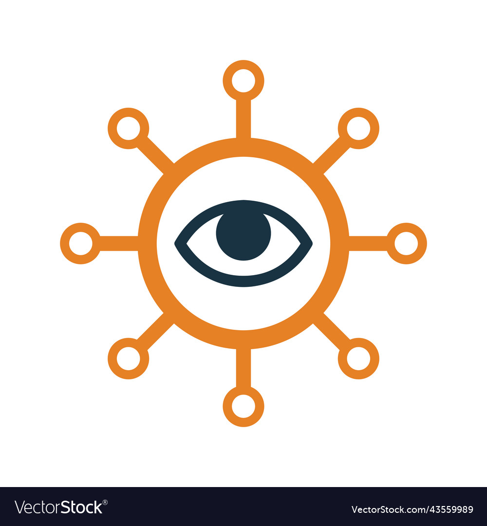 Eye network monitoring icon simple editable