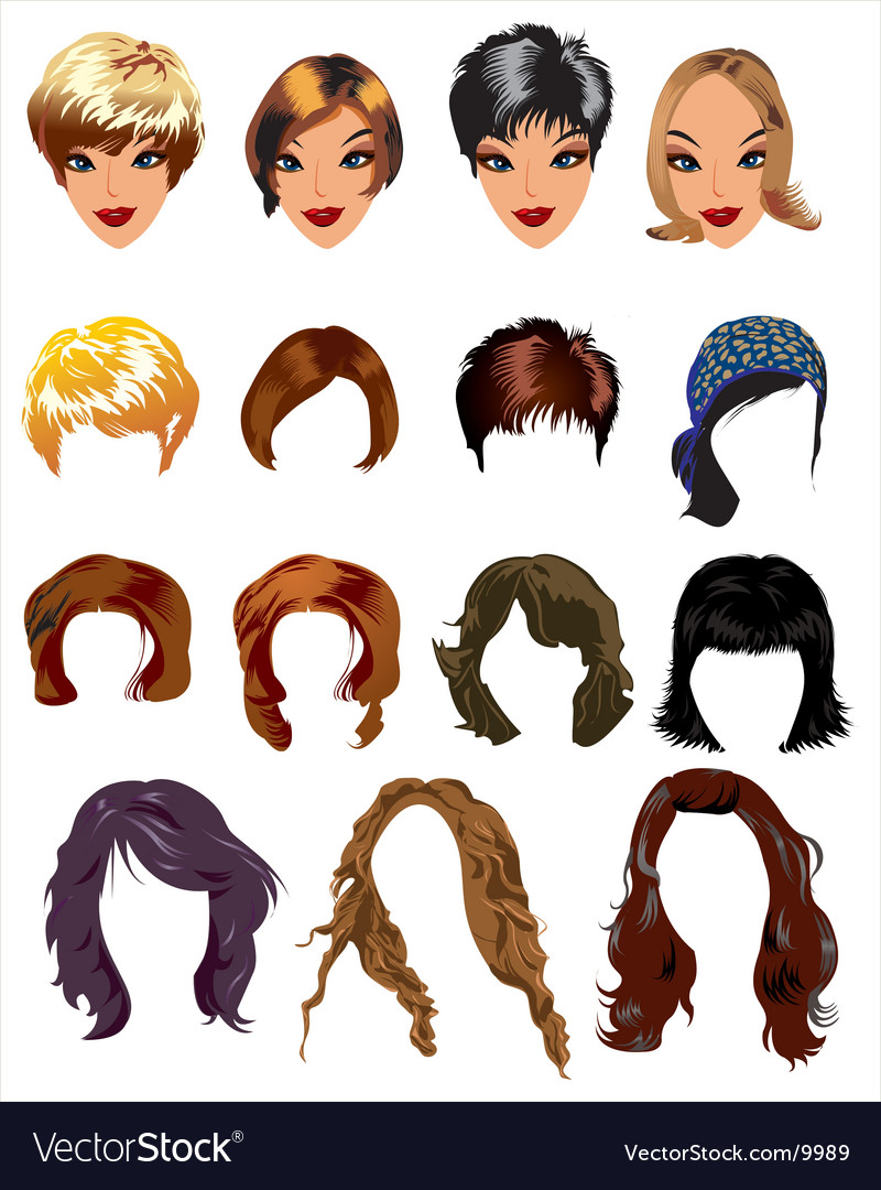 Fashion Hair Styles Royalty Free Vector Image Vectorstock