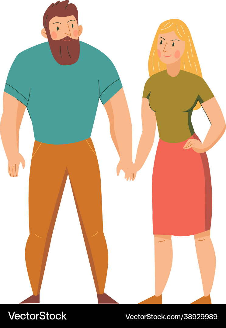 Flat couple Royalty Free Vector Image - VectorStock