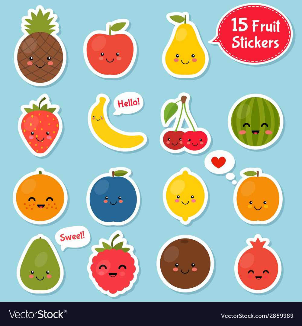 Fruits icon set colorful template for cooking