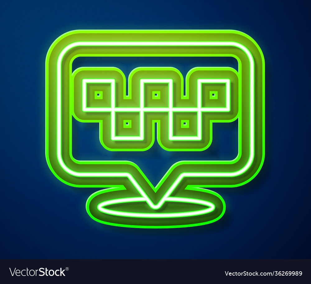 Glowing neon line map pointer with taxi icon vector image Glowing neon line map pointer with taxi icon