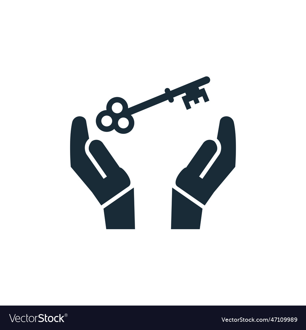 Hand and key icon design template elements