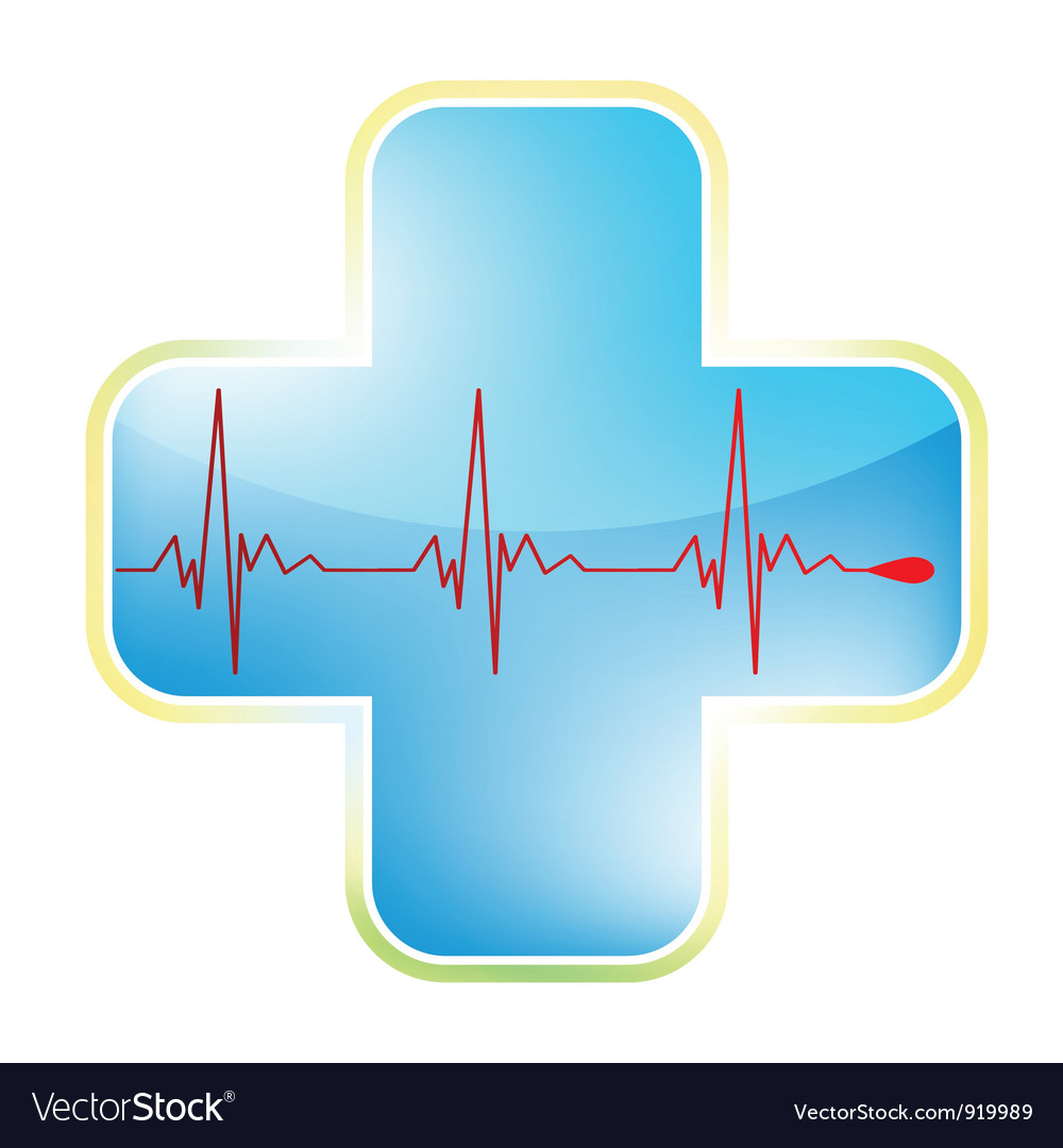 Heart medical cross Royalty Free Vector Image - VectorStock