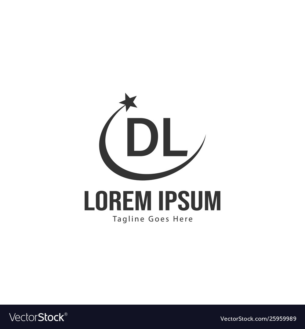 Initial dl logo template with modern frame vector image Initial dl logo template with modern frame