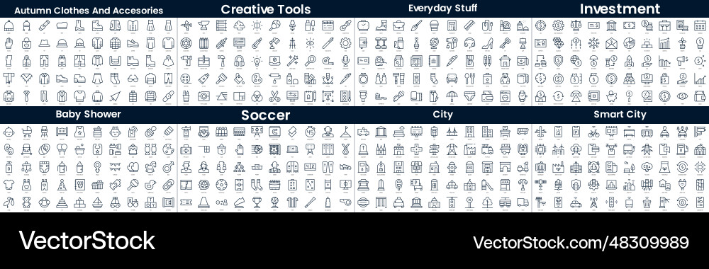 Linear style icons pack in this bundle include Vector Image