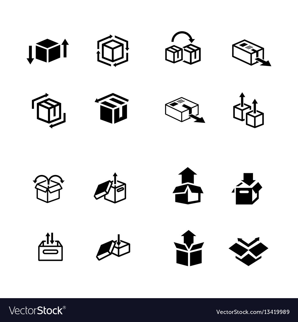 Set of box and arrow icons