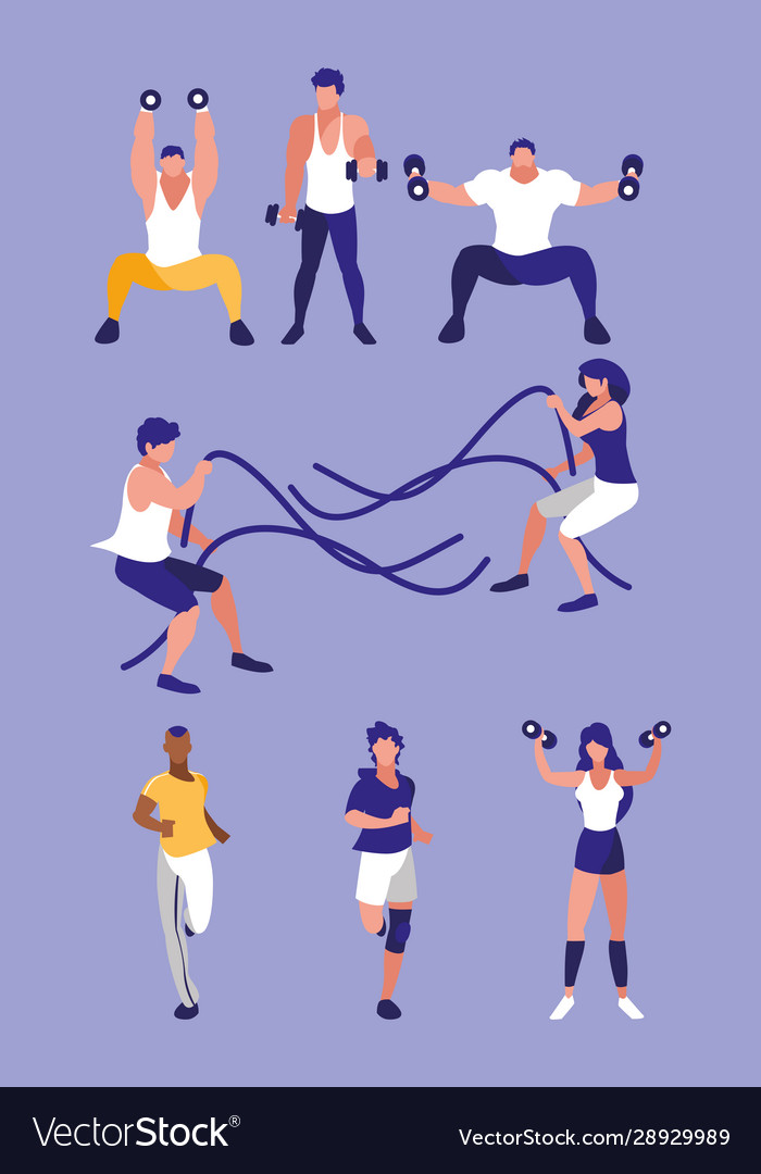 Set people doing recreational activities