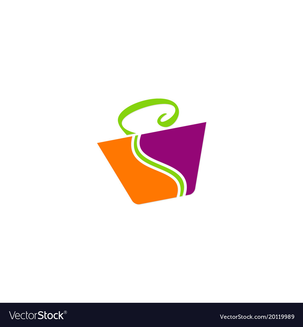 Shopping bag sale woman logo Royalty Free Vector Image