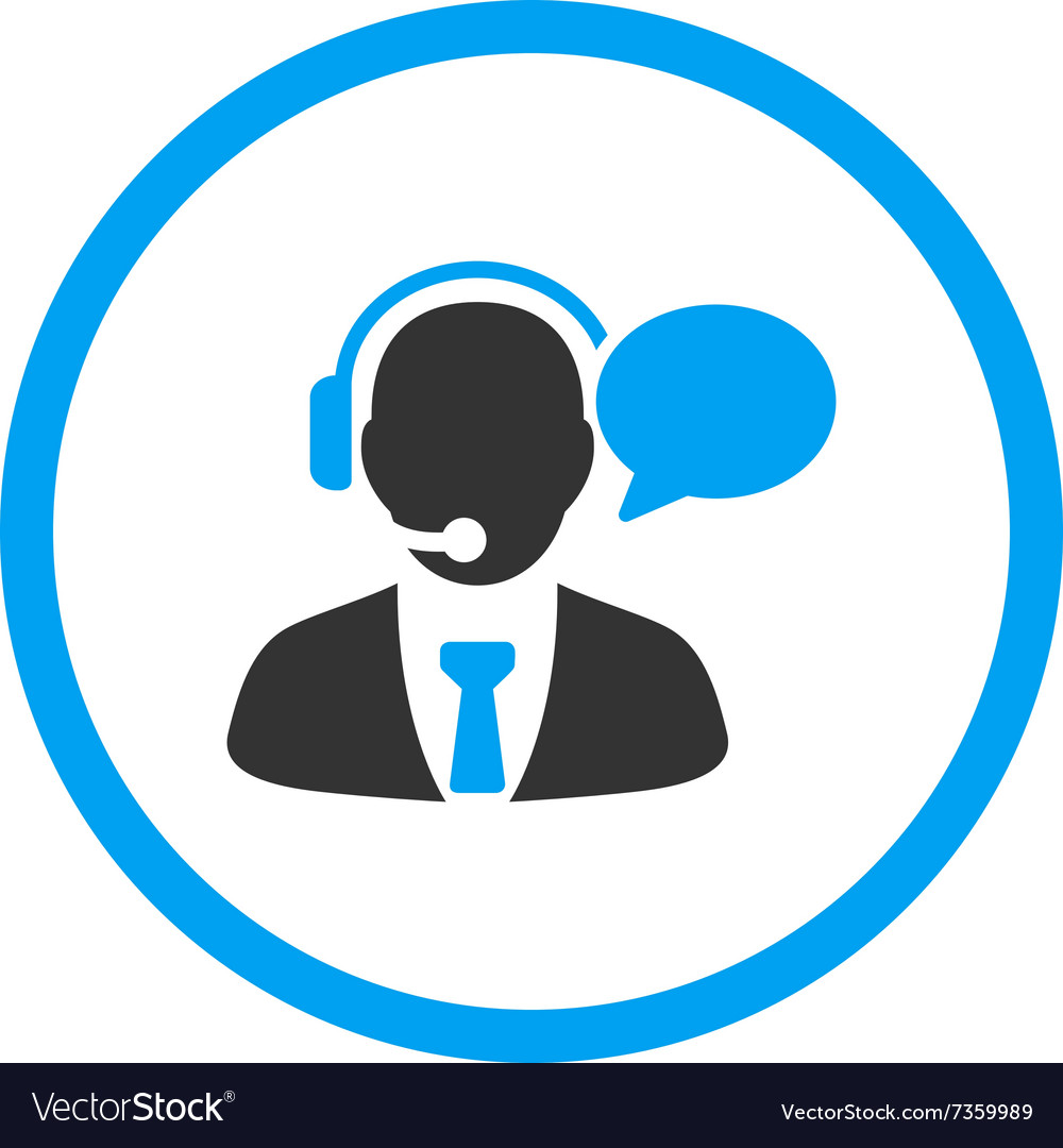 Support manager message rounded icon