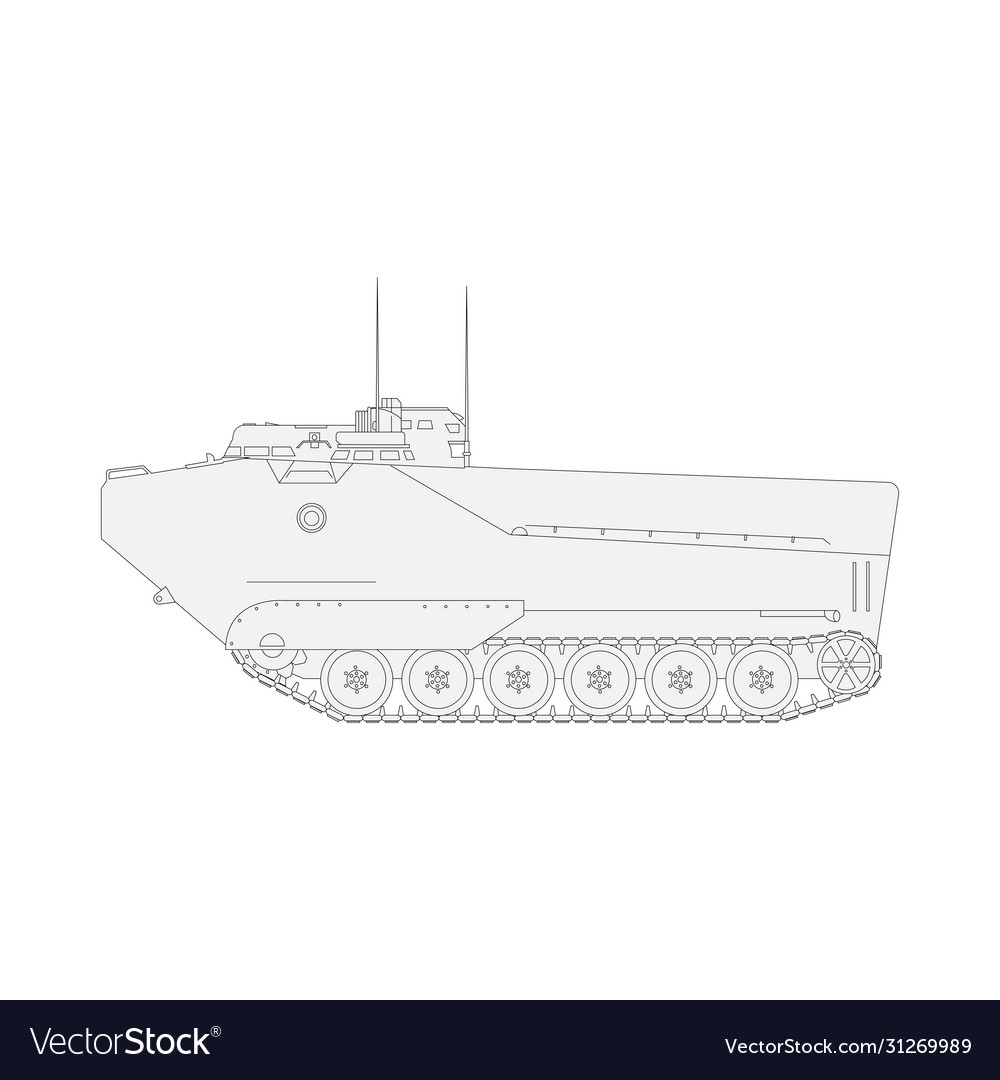 Tank isolated on white background military vector image Tank isolated on white background military