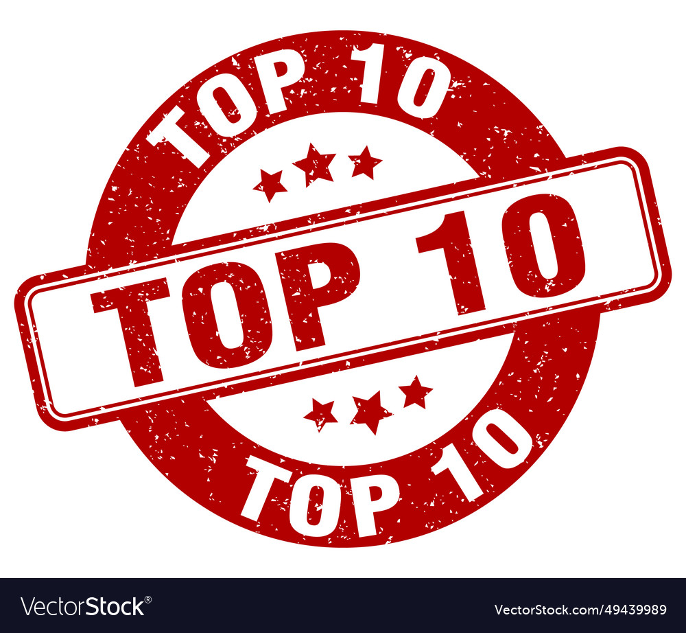 Top 10 stamp label round grunge sign
