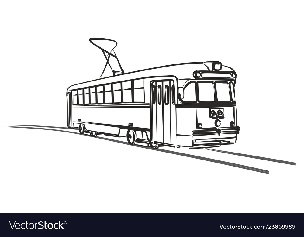 How to Draw a Tram Step by Step - YouTube