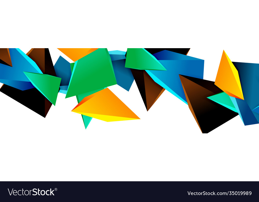 Triangle mosaic abstract background 3d triangular vector image Triangle mosaic abstract background 3d triangular