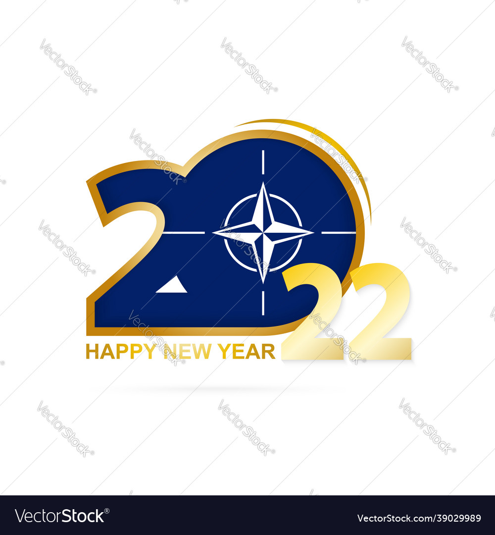 Year 2022 with nato flag pattern happy new