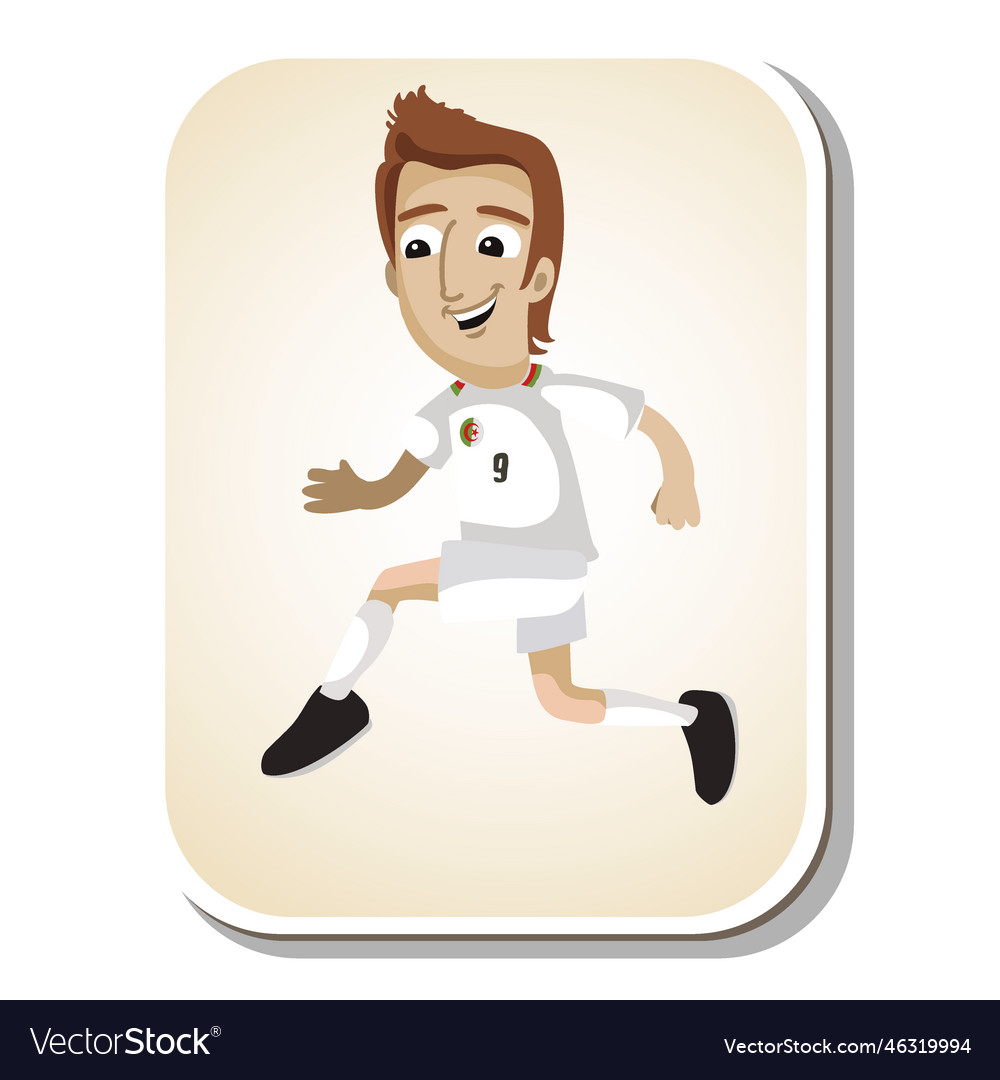 Algeria football player cartoon