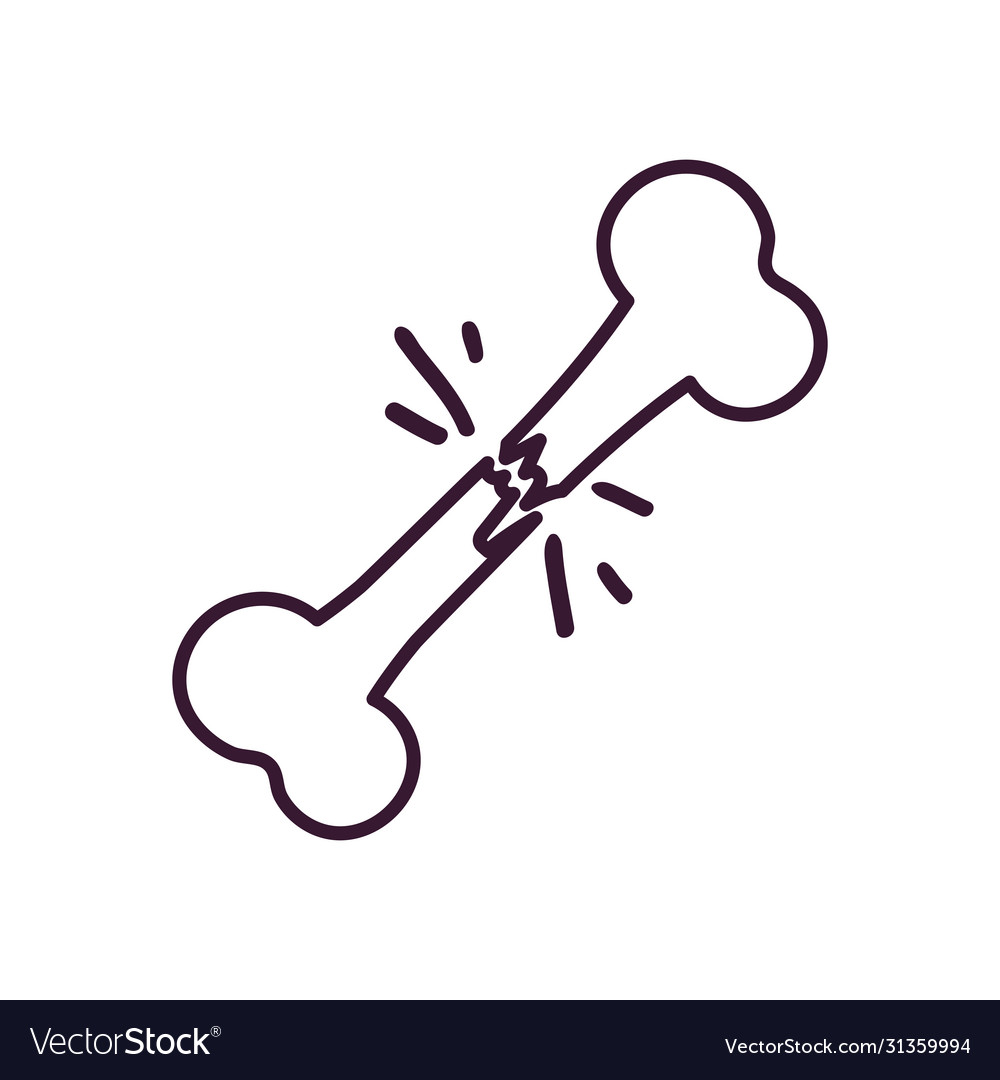 Broken bone line style icon design