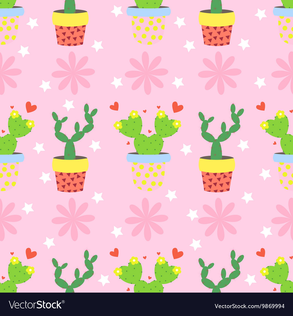 Cactus pattern background seamless