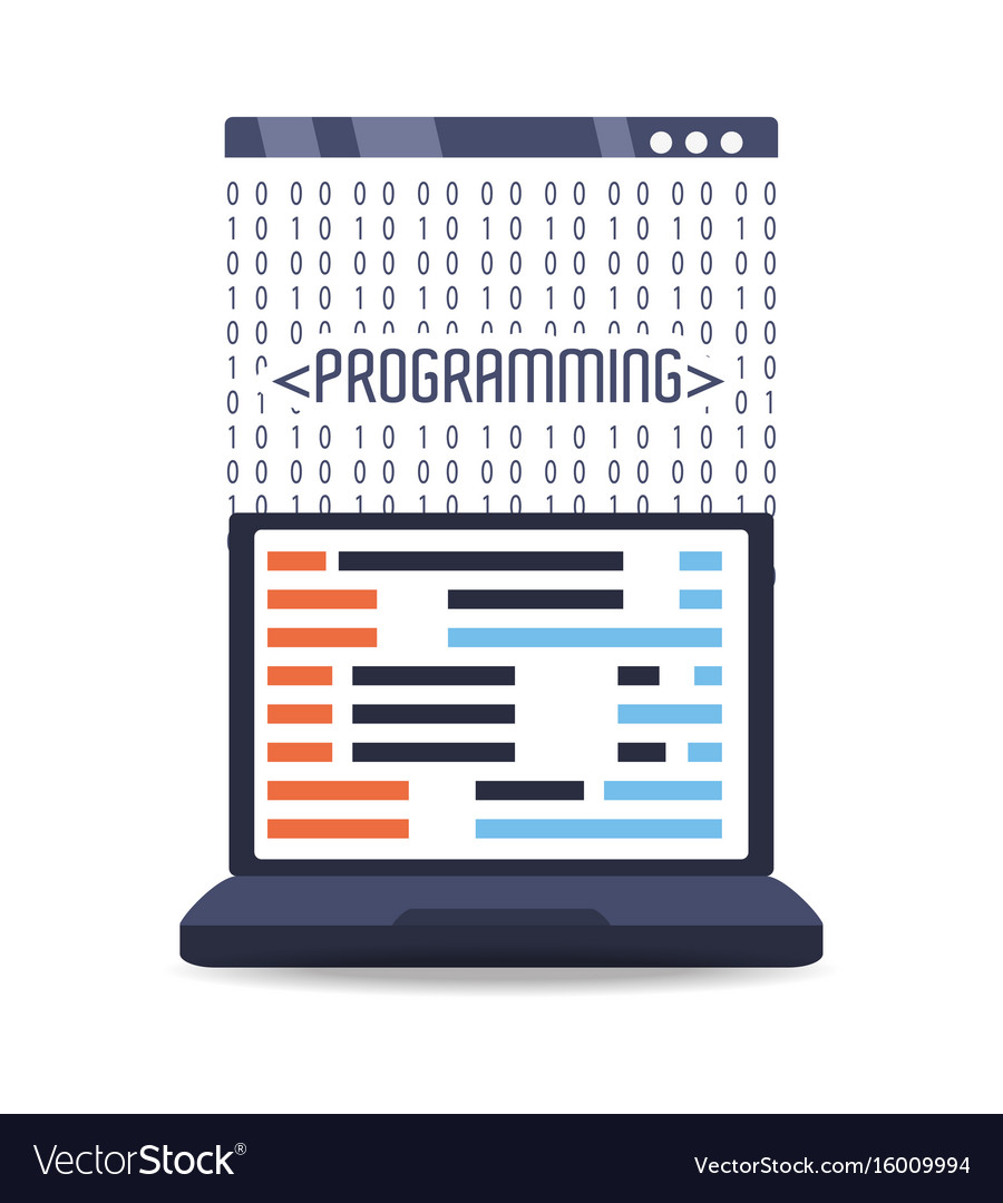 Computer mit Programmierung auf dem Bildschirm