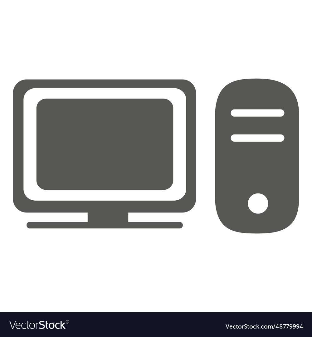 Desktop computer icon vector image Desktop computer icon