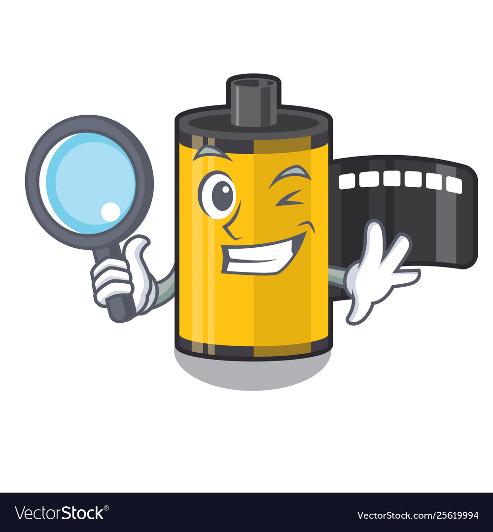 Detective camera roll isolated with character Vector Image Detective camera roll isolated with character