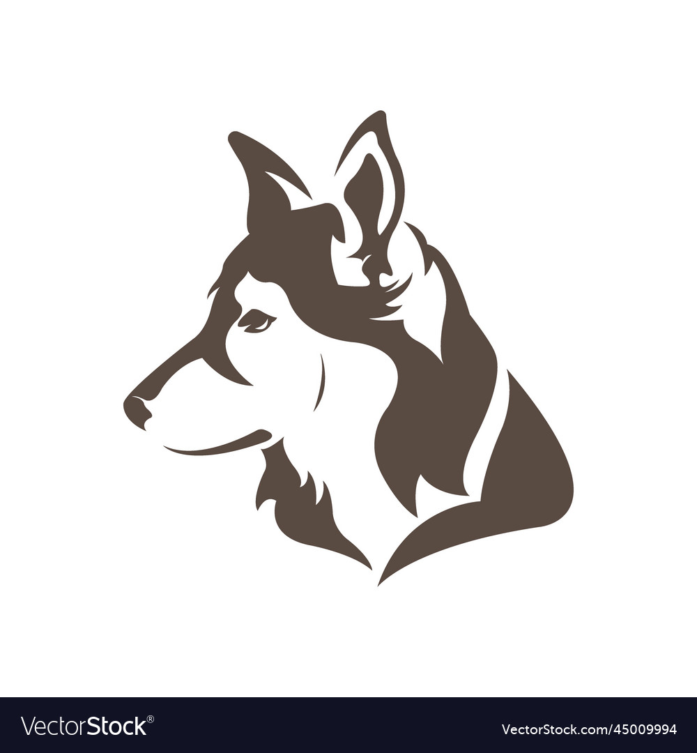 Dog profile head icon logo design template Vector Image