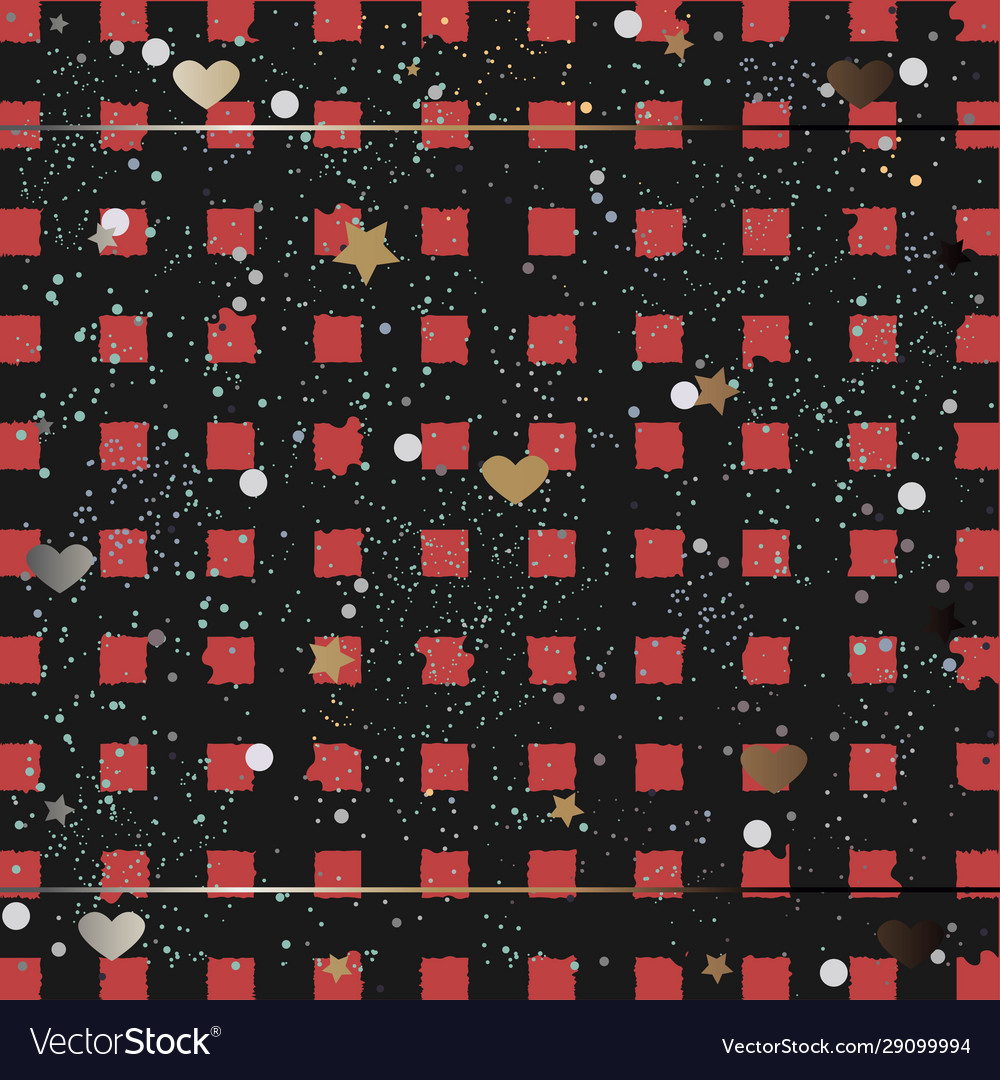 Funky pattern with golden shimmering elements vector image Funky pattern with golden shimmering elements