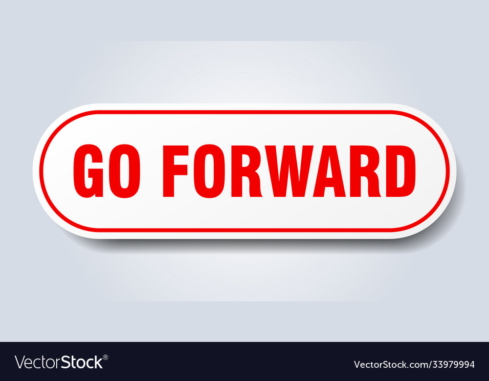 Go forward sign rounded isolated button white