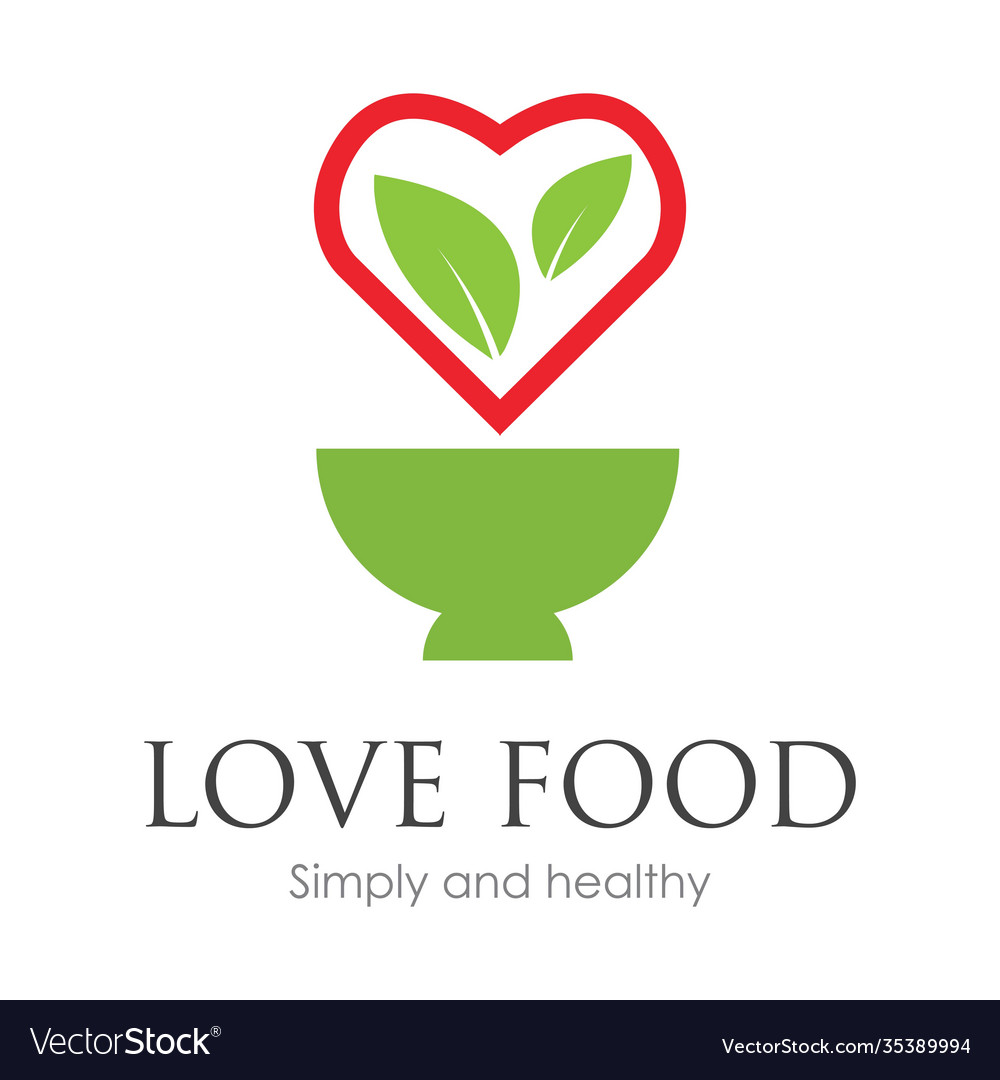 Love food logo design template Vector Image Love food logo design template