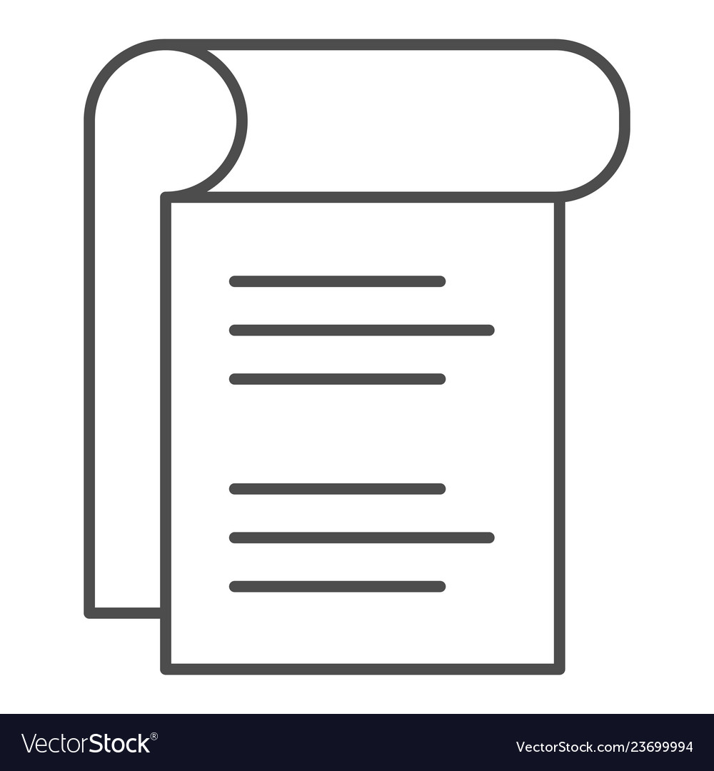 Notepad thin line icon sheet of paper vector image Notepad thin line icon sheet of paper
