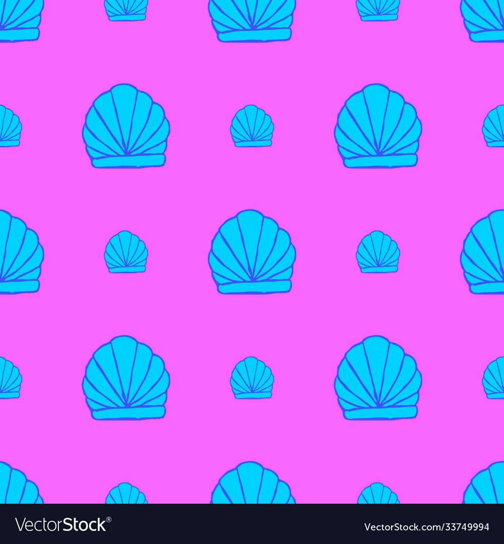 Seashell seamless pattern