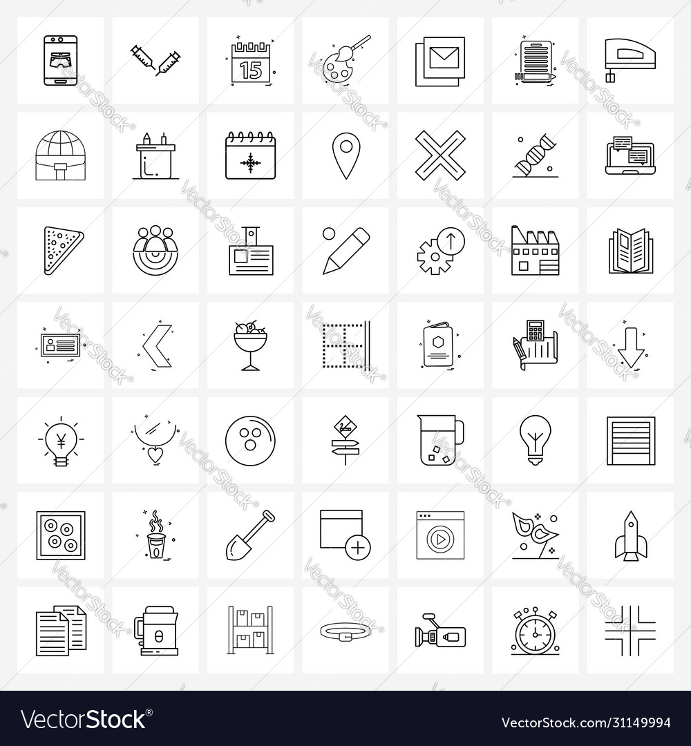 Set 49 simple line icons for web and print