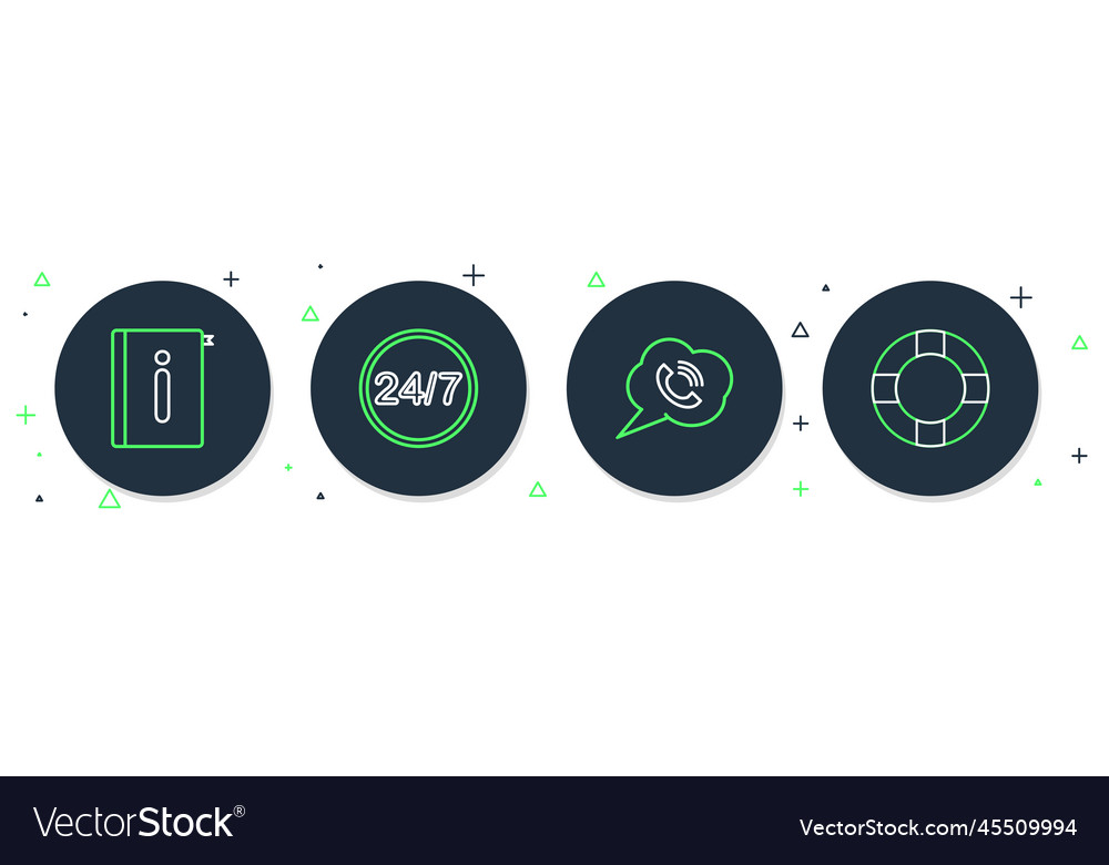 Set line clock 24 hours speech bubble with phone