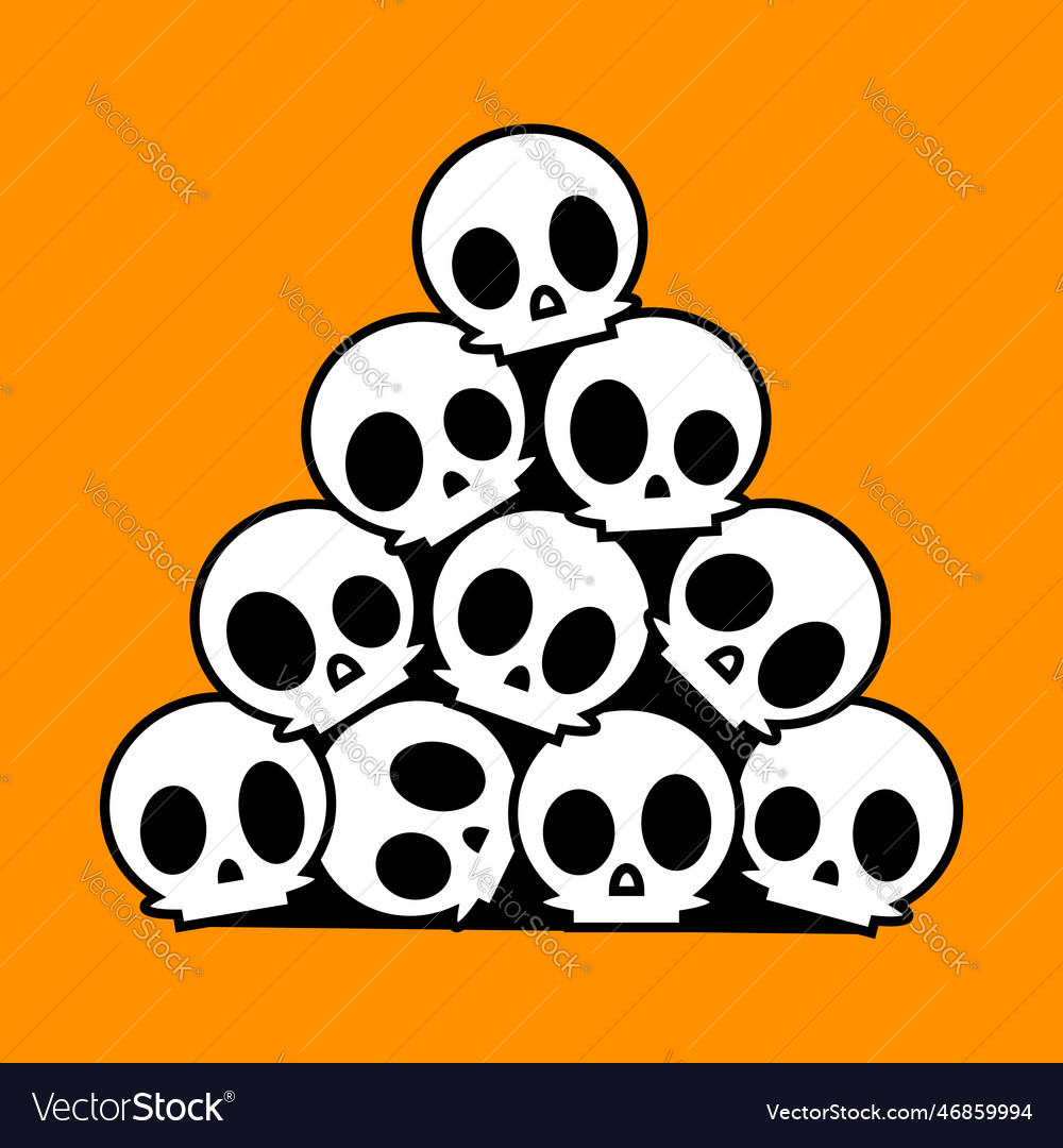 Stacked Skull Icons - Halloween Theme