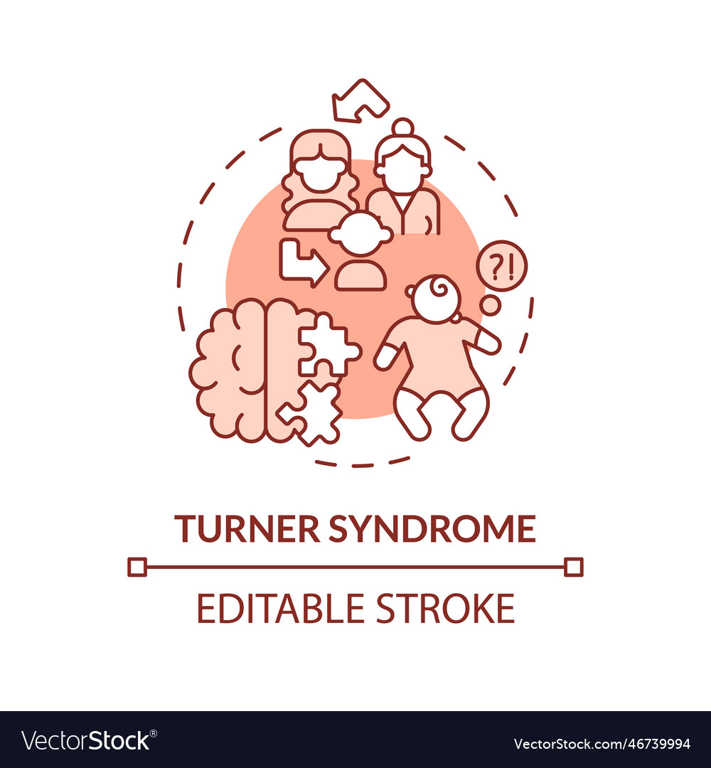 Turner syndrome red concept icon Royalty Free Vector Image