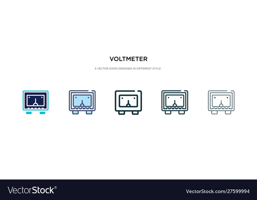 Voltmeter icon in different style two colored vector image Voltmeter icon in different style two colored