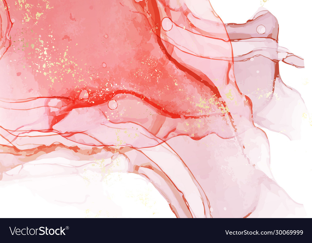 Abstract Alcohol Ink Pastel Coral Pink Color Vector Image