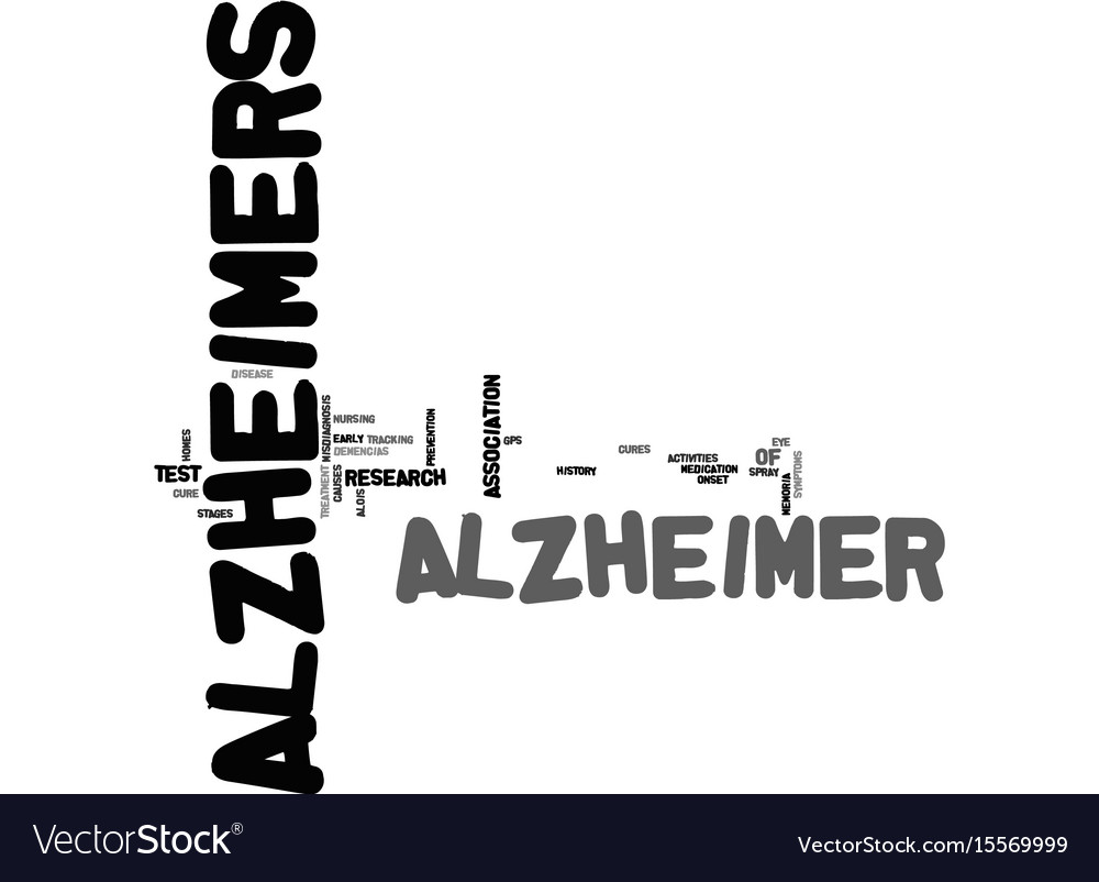 Alzheimer Symptoms Text Word Cloud Concept Vector Image
