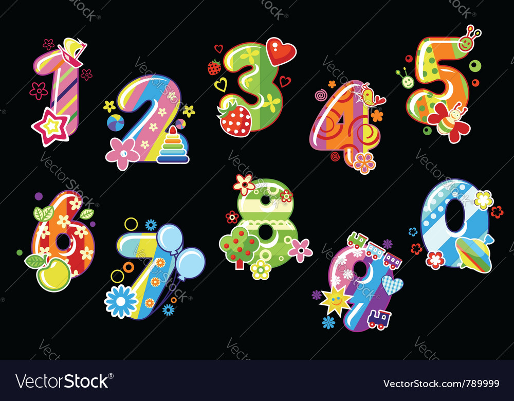 Download Birthday numbers Royalty Free Vector Image - VectorStock