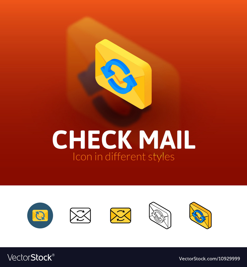 Check Mail Icon In Different Style Royalty Free Vector Image