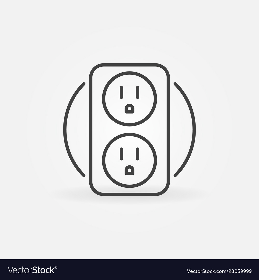 Double us smart socket concept icon in thin