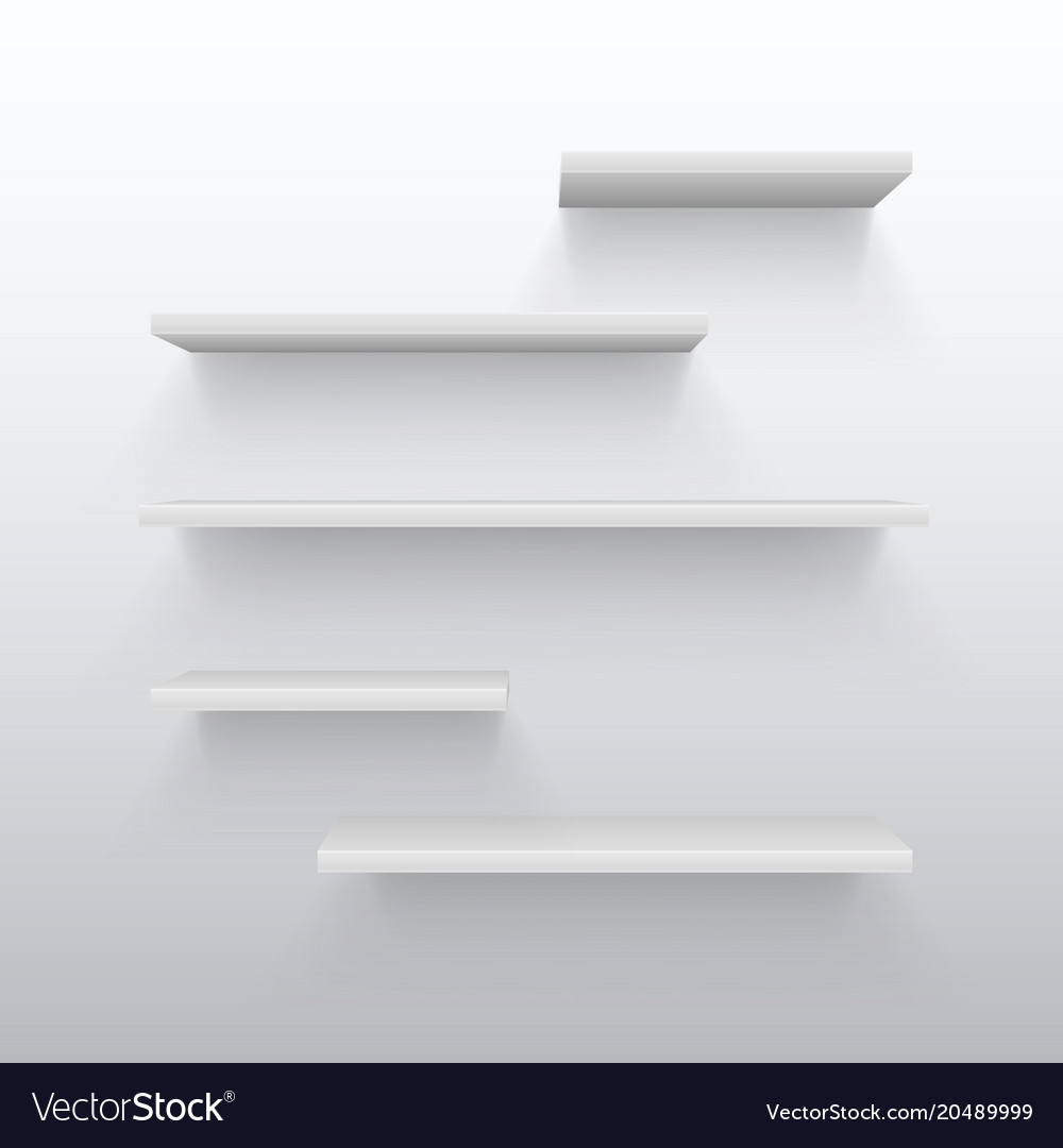 white shelves