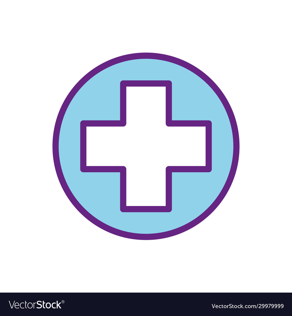Isolated cross inside circle line and fill style